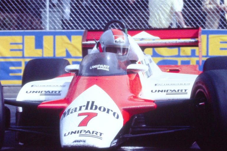 John Watson drove his McLaren-Ford from 17th to the win.
